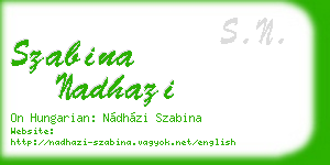 szabina nadhazi business card